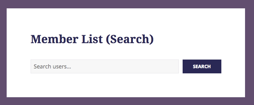 Member List (Search)