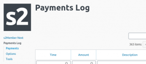 Payments Log Screenshot